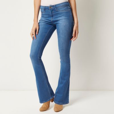 Blue wash Molly flare jeggings